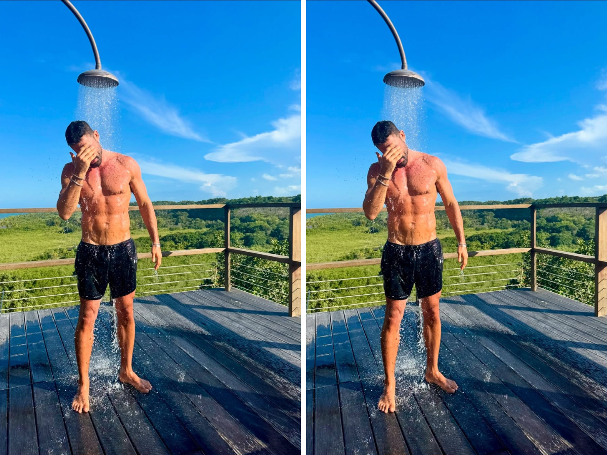 caua reymond posta foto tomando banho apos polemica