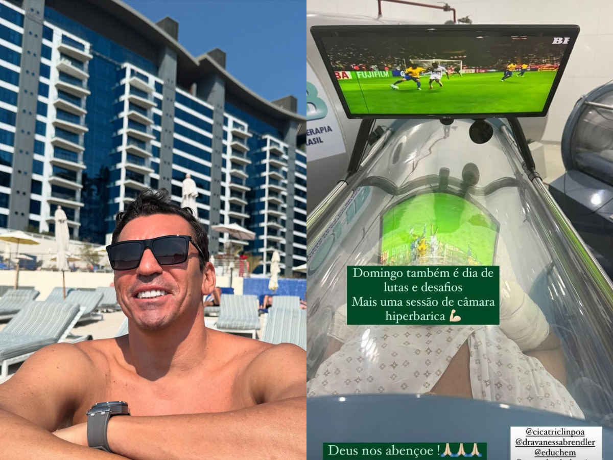 Ex-jogador Lúcio mostra tratamento em câmera hiperbárica 1 exjogador lucio mostra tratamento em camera hiperbarica
