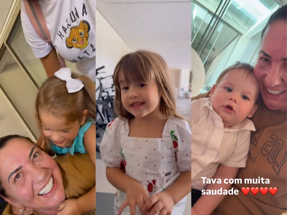 Filhos de Virginia voltam da fazenda e ganham carinho da avó 1 filhos de virginia voltam da fazenda e ganham carinho da avo
