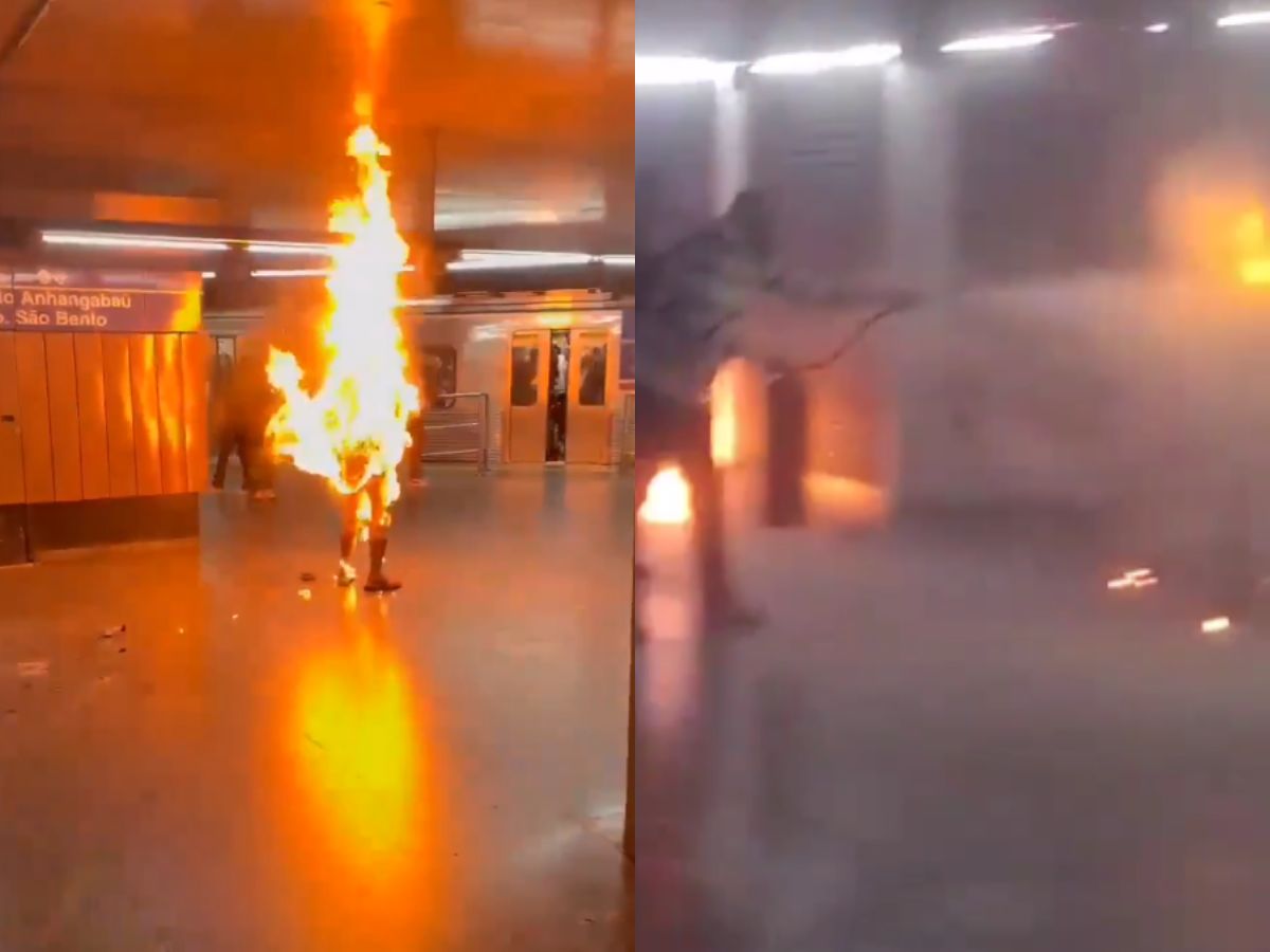 Idoso coloca fogo no próprio corpo em metrô de São Paulo 1 idoso coloca fogo no proprio corpo em metro de sao paulo