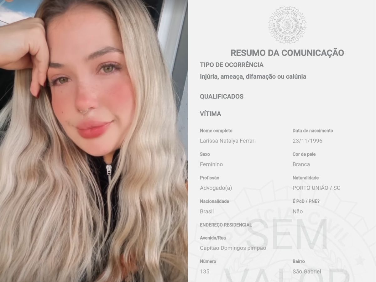 Larissa Ferrari registra boletim de ocorrência contra haters 1 larissa ferrari registra boletim de ocorrencia contra haters