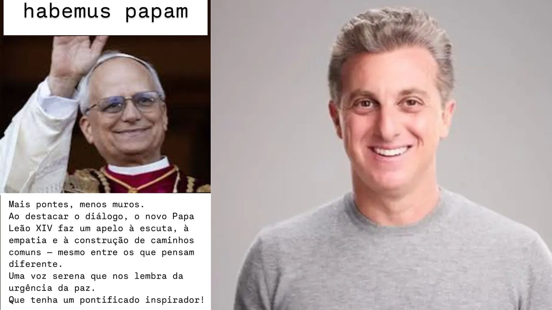 Luciano Huck Comenta Início do Pontificado de Leão XIV e Fala Sobre Empatia 1 luciano huck comenta inicio do pontificado de leao xiv e fala sobre empatia