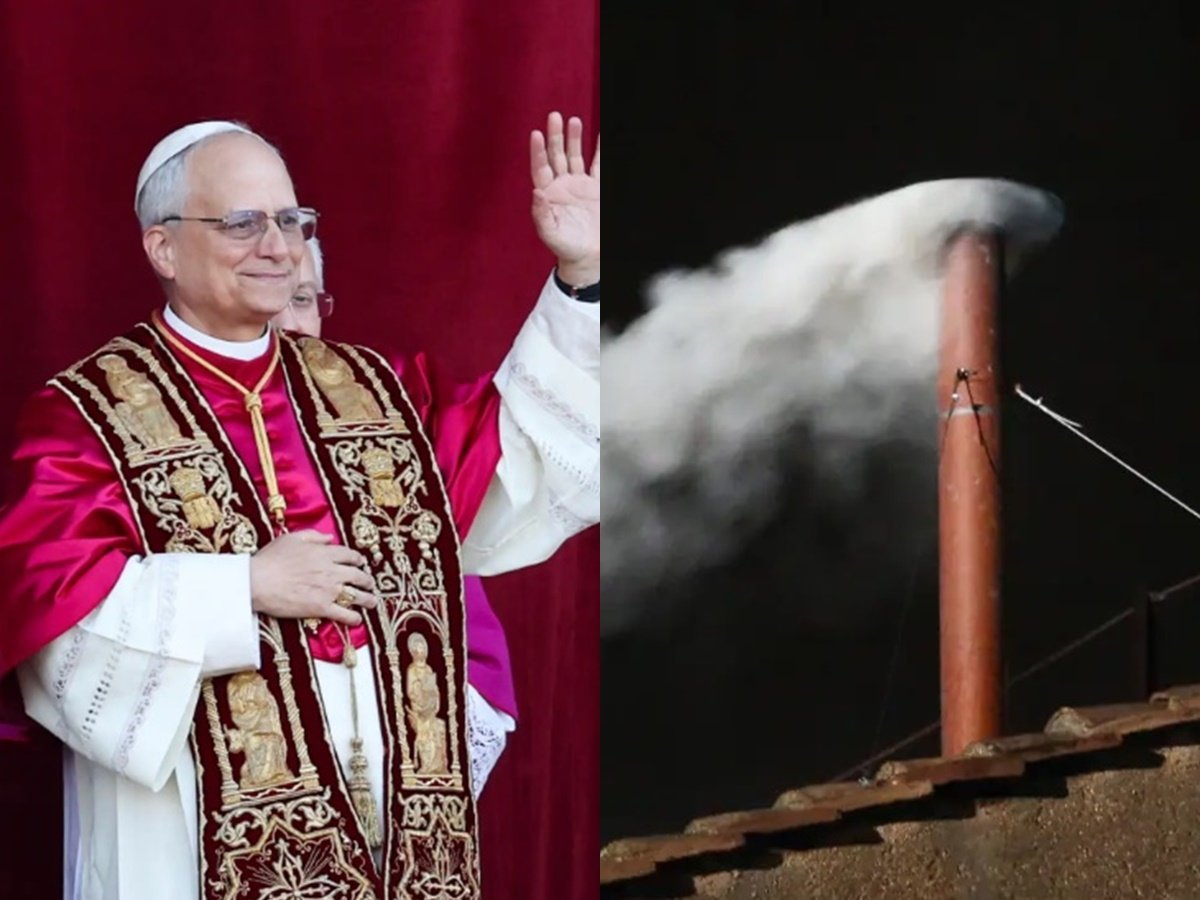 papa leao xiv band foi a 1 a exibir a fumaca branca
