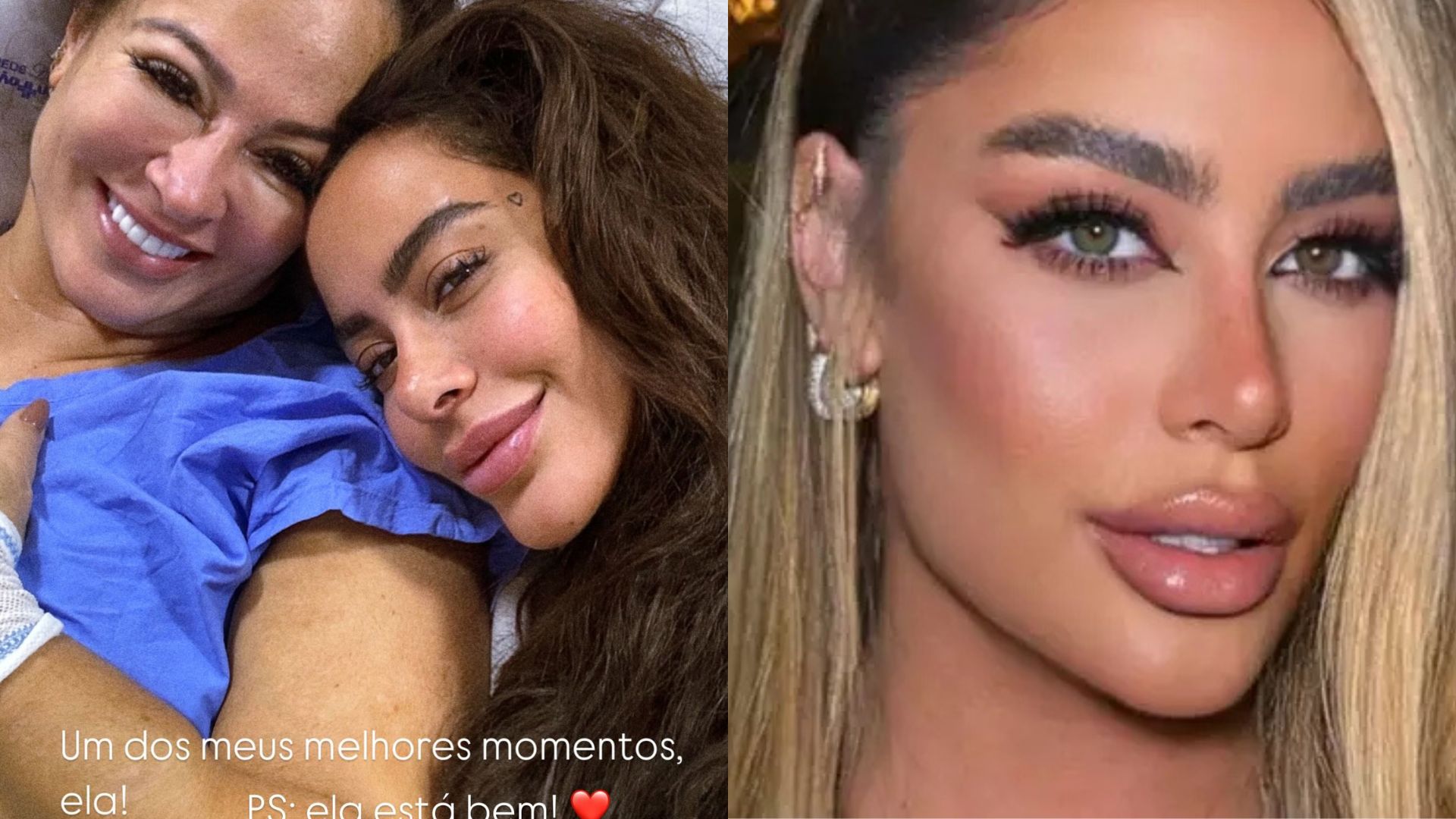 rafaella santos exibe registro ao lado da mae internada e tranquiliza seguidores