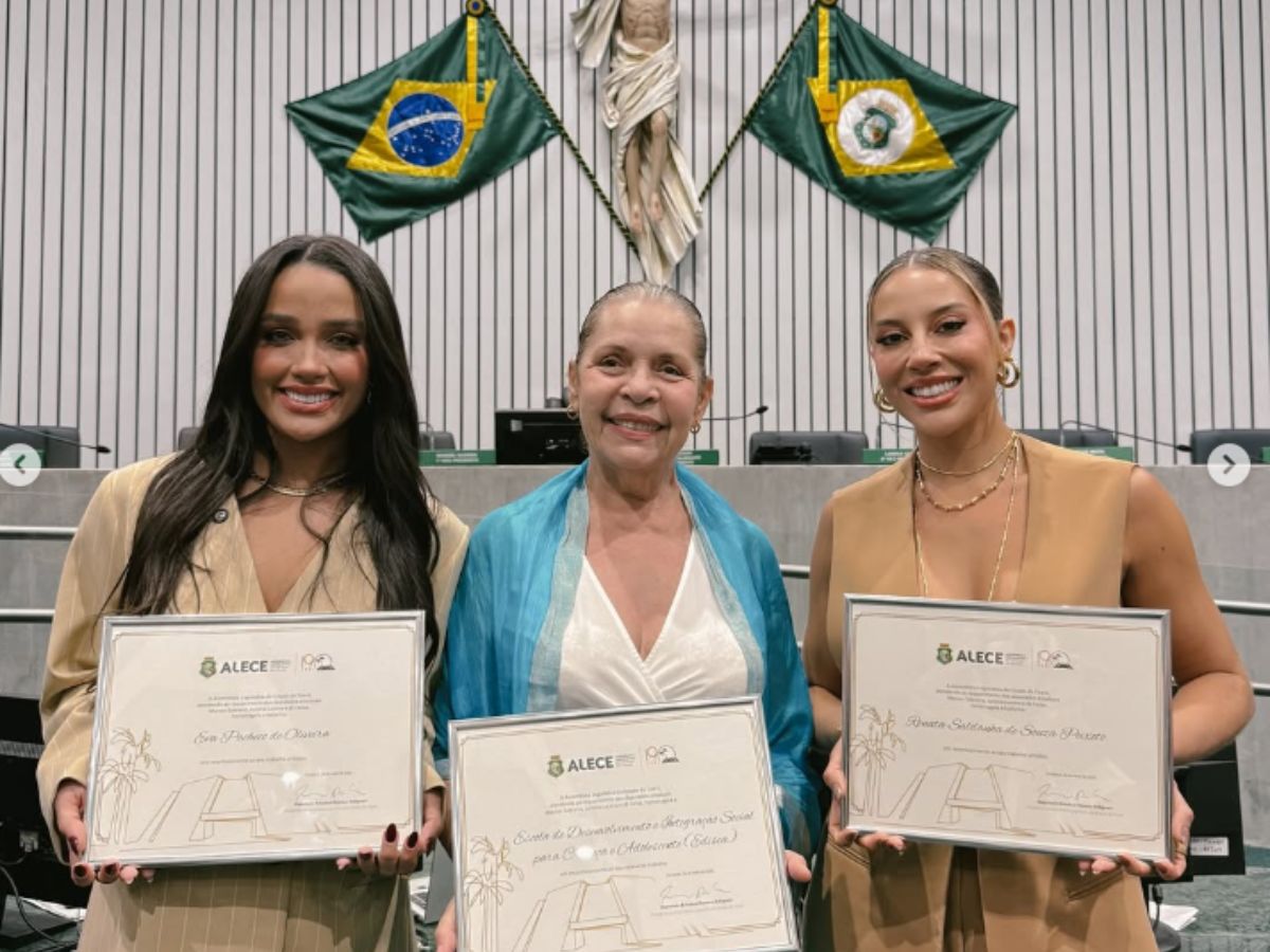 Renata e Eva do BBB25 são homenageadas na Assembleia do Ceará 1 renata e eva do bbb25 sao homenageadas na assembleia do ceara