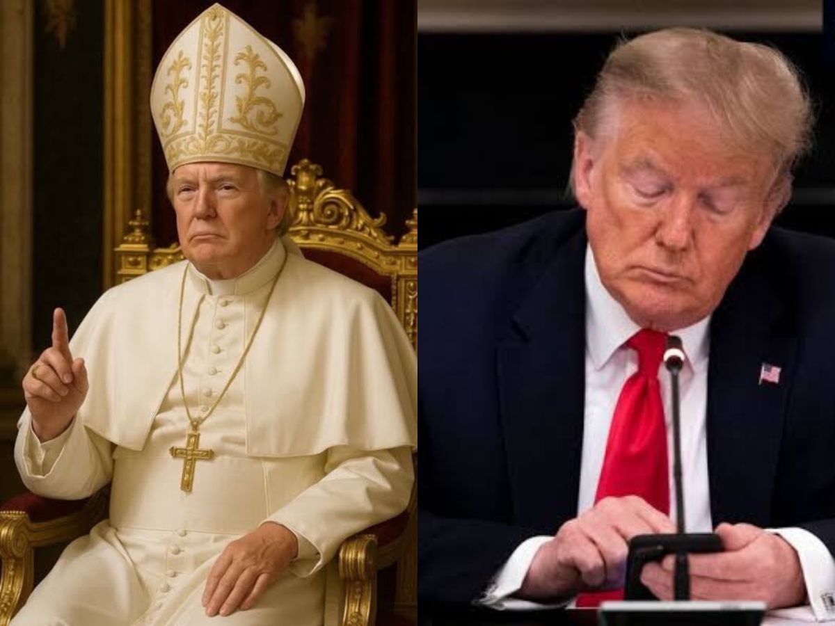Trump posta foto de IA vestido como Papa antes do Conclave 1 trump posta foto de ia vestido como papa antes do conclave