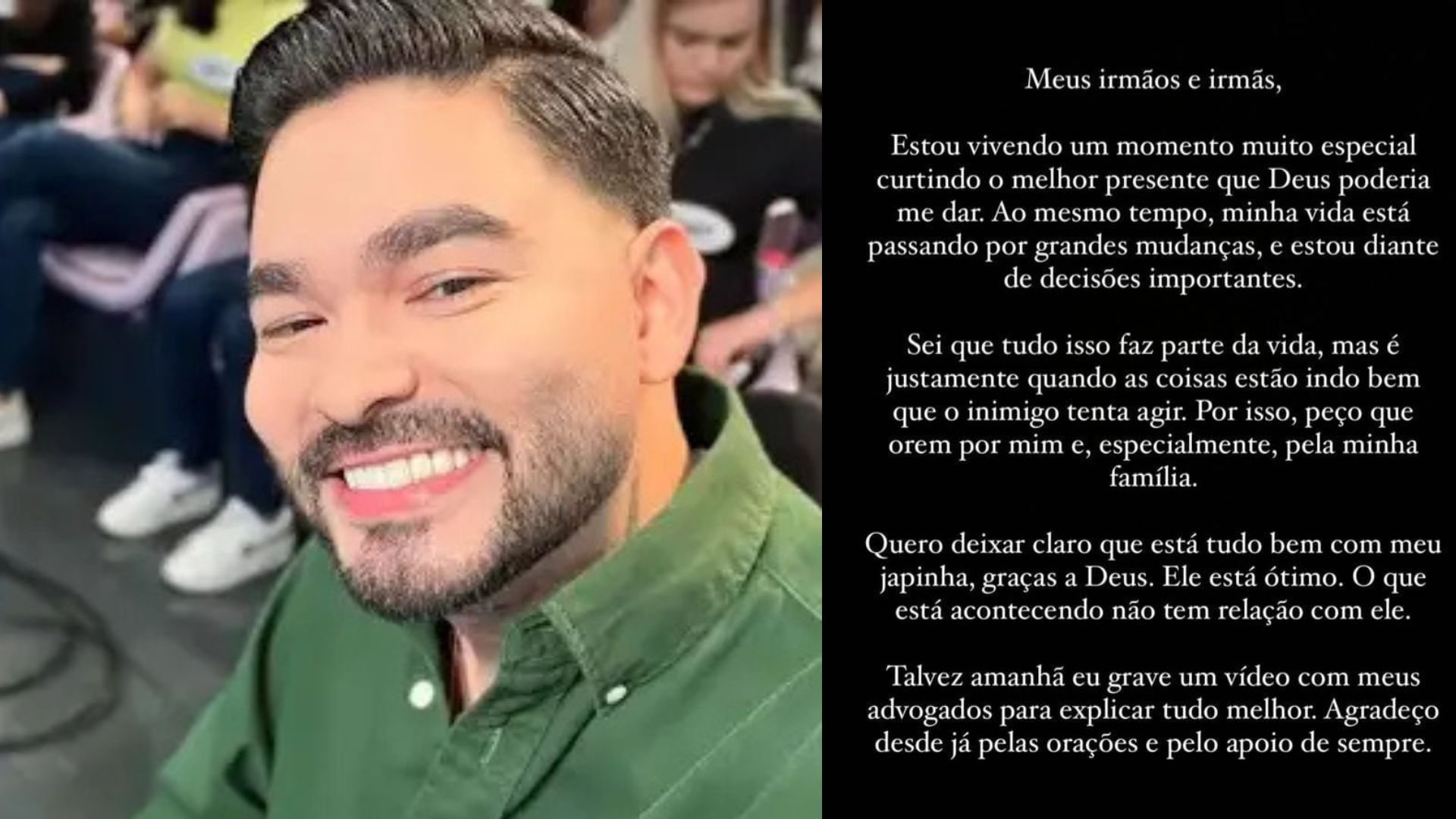 Yudi Tamashiro pede orações e fala sobre mudanças importantes 1 yudi tamashiro pede oracoes e fala sobre mudancas importantes