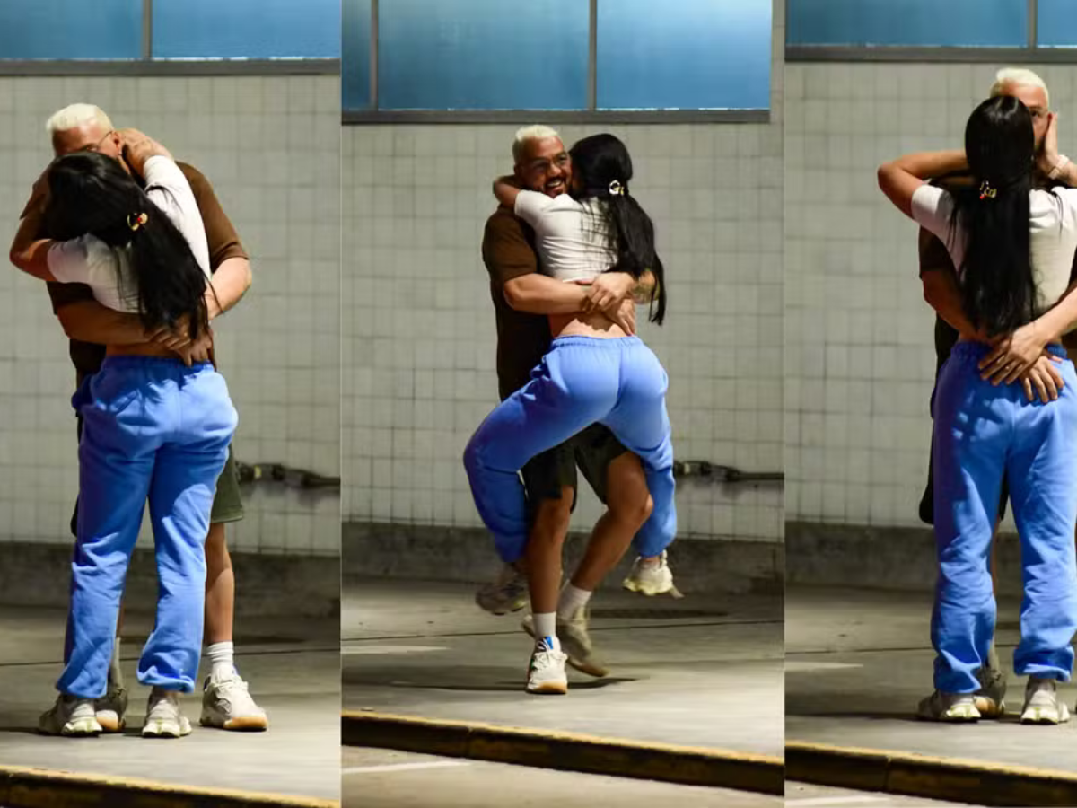 belo e rayane figliuzzi trocam carinhos em aeroporto do rio