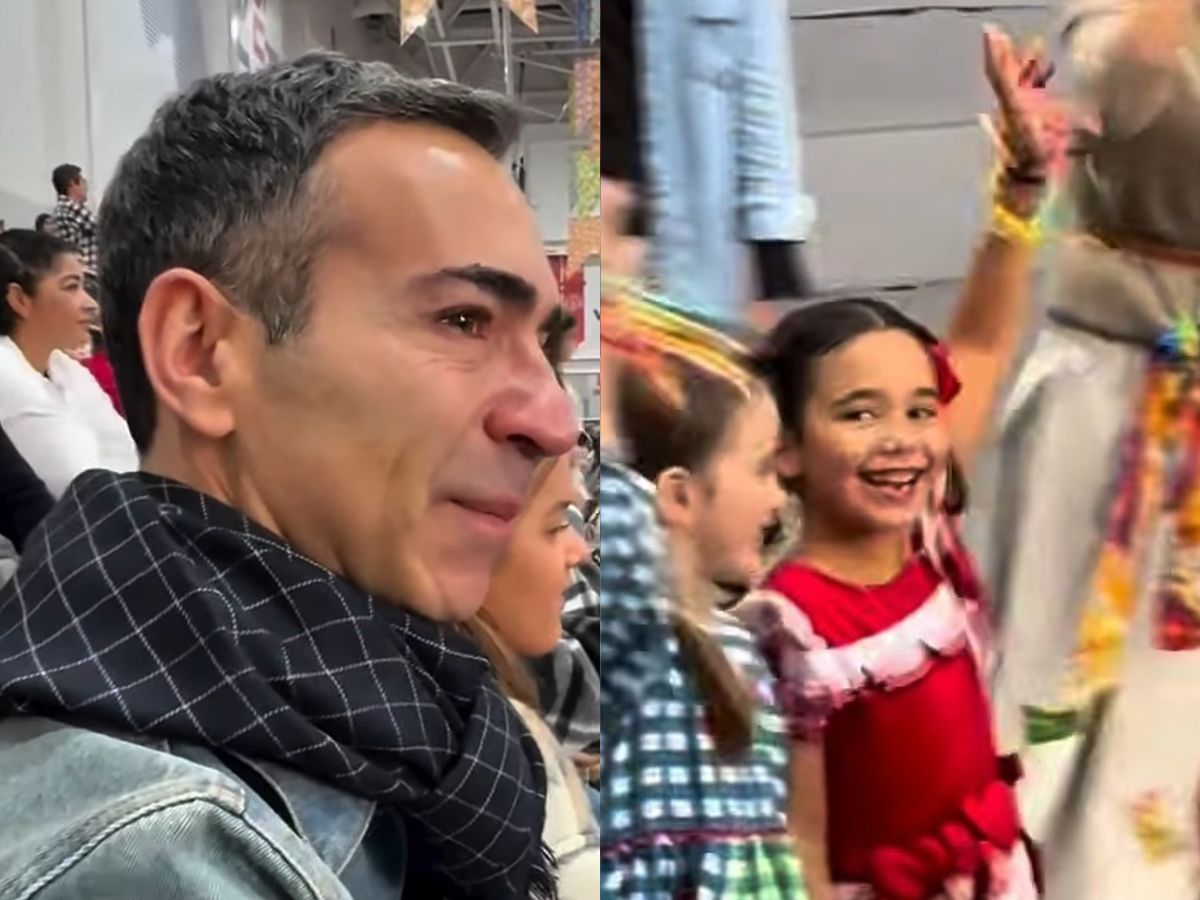 César Tralli se emociona na festa junina da filha Manuella 1 cesar tralli se emociona na festa junina da filha manuella