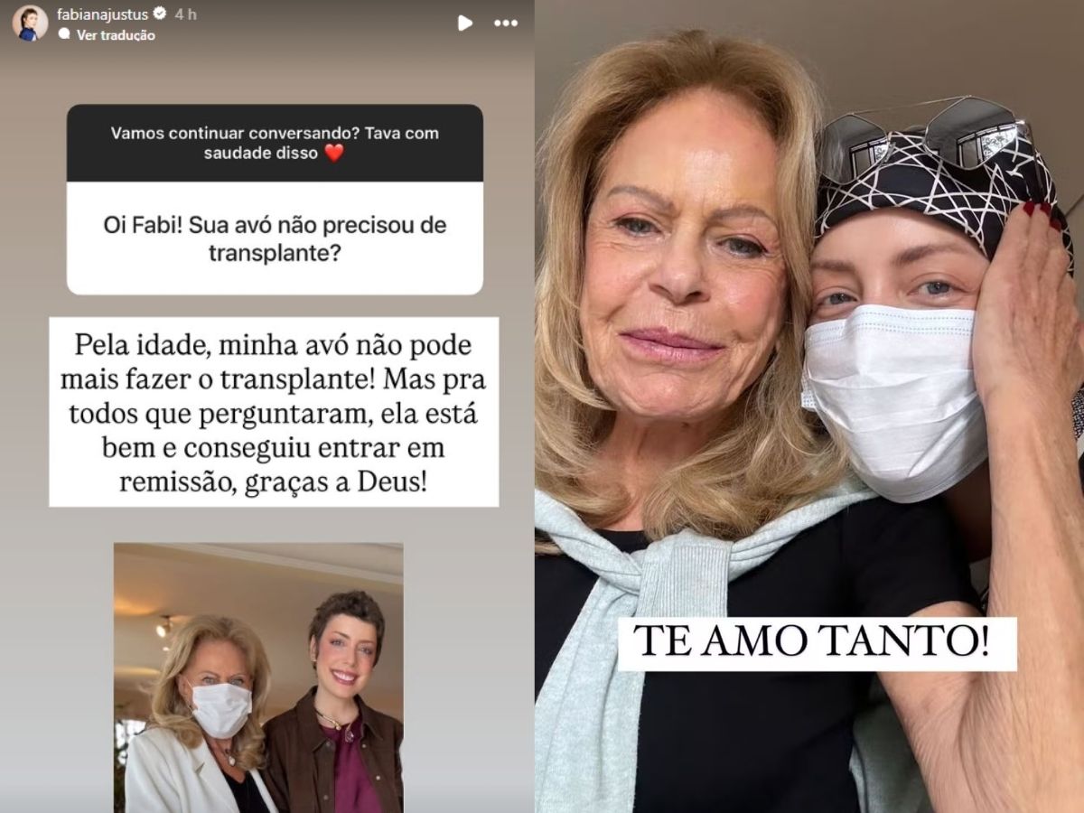 Fabiana Justus Celebra Remissão de Leucemia da Avó 1 fabiana justus celebra remissao de leucemia da avo