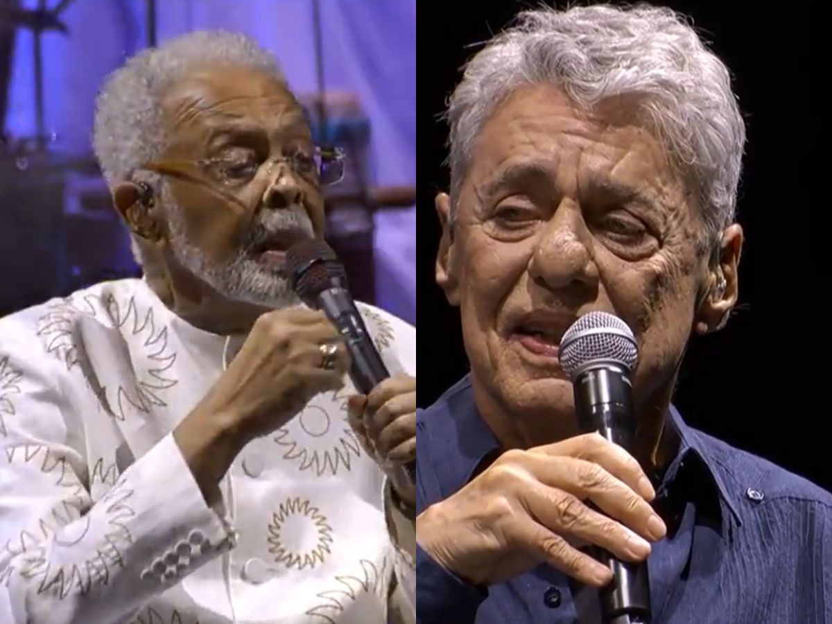 Gilberto Gil recebe Chico Buarque em show no Rio de Janeiro 1 gilberto gil recebe chico buarque em show no rio de janeiro