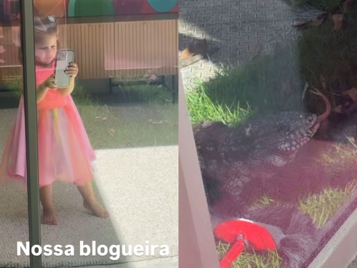 Mini Blogueiras: Filhas de Virginia Gravam Invasão de Lagarto na Mansão 1 mini blogueiras filhas de virginia gravam invasao de lagarto na mansao
