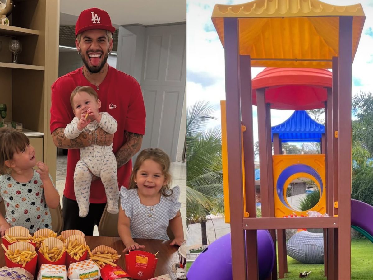 Zé Felipe mostra a montagem do parquinho para os filhos 1 ze felipe mostra a montagem do parquinho para os filhos