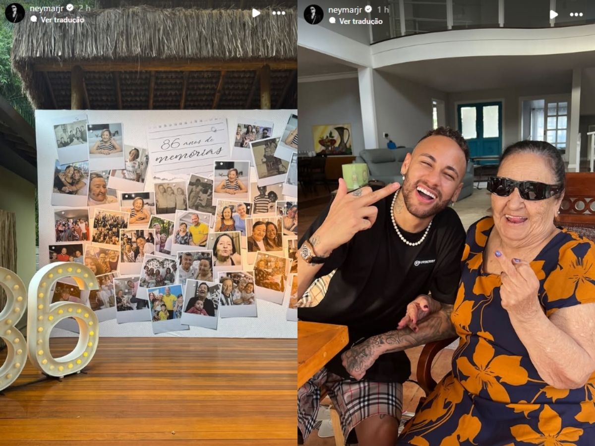 Comemoração familiar emociona Neymar no aniversário de 86 anos da avó paterna 1 comemoracao familiar emociona neymar no aniversario de 86 anos da avo paterna